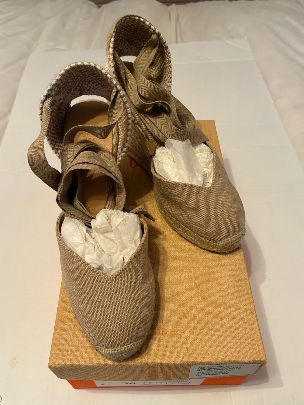 Castañer Chiara Wedge Platform Espadrille Sandal in Sand Size 36/6 with Box